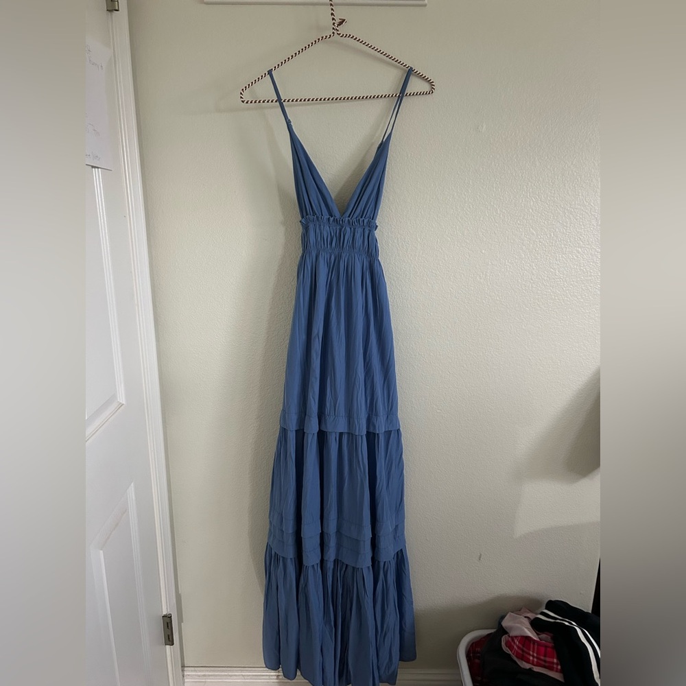 Blue Tiered Summer Maxi Dress